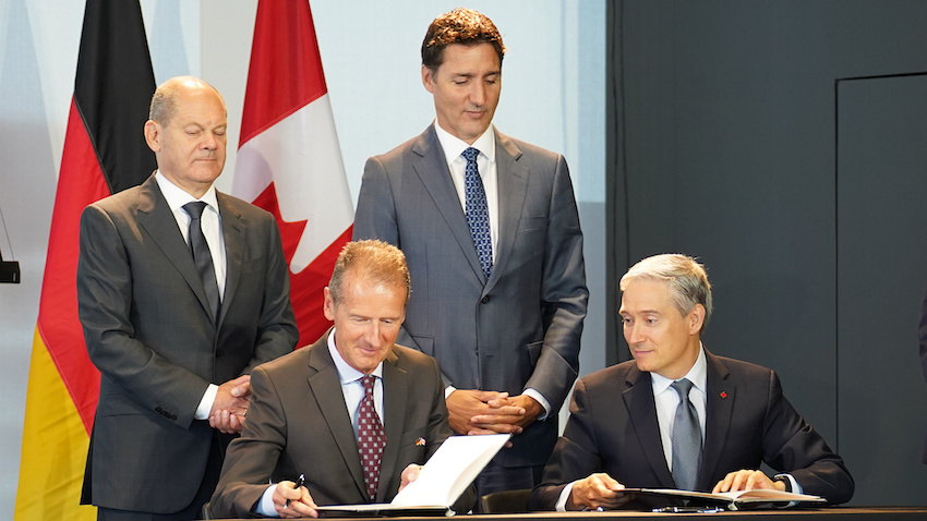 Volkswagen Group and Canada aim to advance sustainable battery s