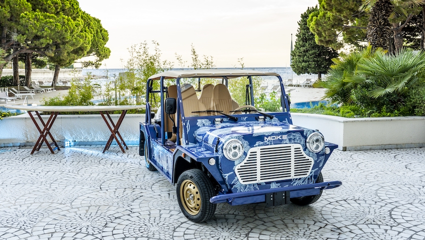 Special edition Blue Marine Electric MOKE created by Steve Edge Design