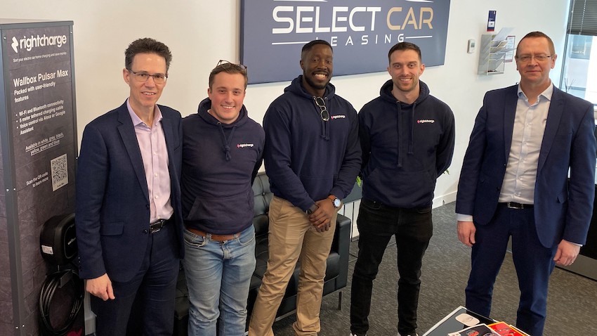 David Lewis (Select Car Leasing), Tom Woodnott (Rightcharge), Kevin Ikelle (Rightcharge), Charlie Cook (Rightcharge), Shane Pither (Select Car Leasing)