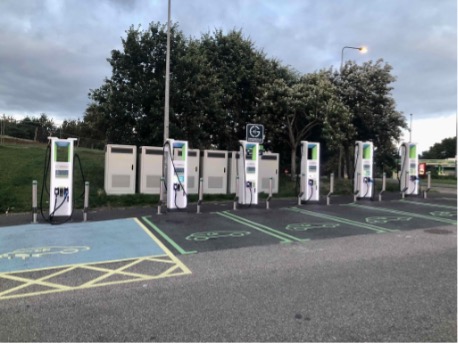 Chargers at MOTO Exeter Services. Image courtesy of Zapmap user Peter Grant.