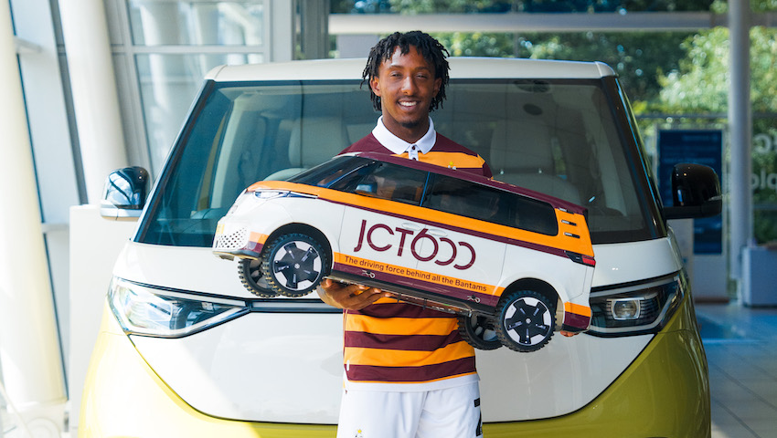 Bradford City AFC’s new match ball carrier, the Mini VW ID.BUZZ!