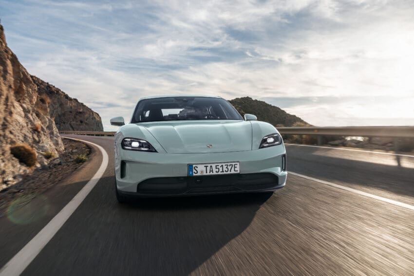 Porsche has updated the Taycan with up to 421 miles of range, faster charging and a power boost to 939bhp for its range-topping Turbo S model.