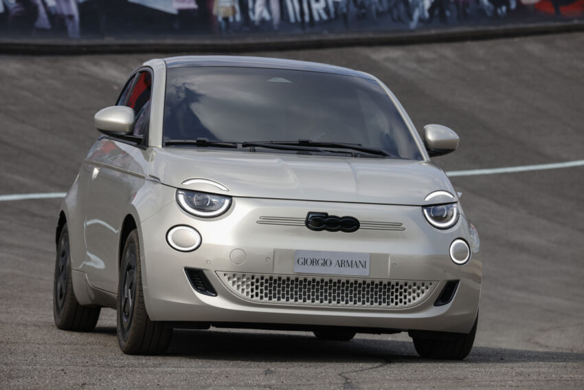 a unique FIAT 500e, designed in collaboration with Giorgio Armani