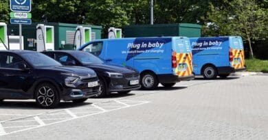 EVs at a public charger in the UK