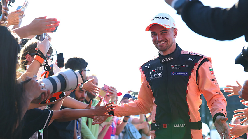 Nico Mueller has finally landed his first Formula E victory, and he could scarcely have picked a better stage on which to do it.