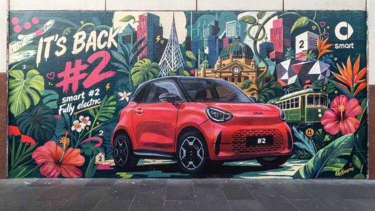 smart #2 design revealed in new street art